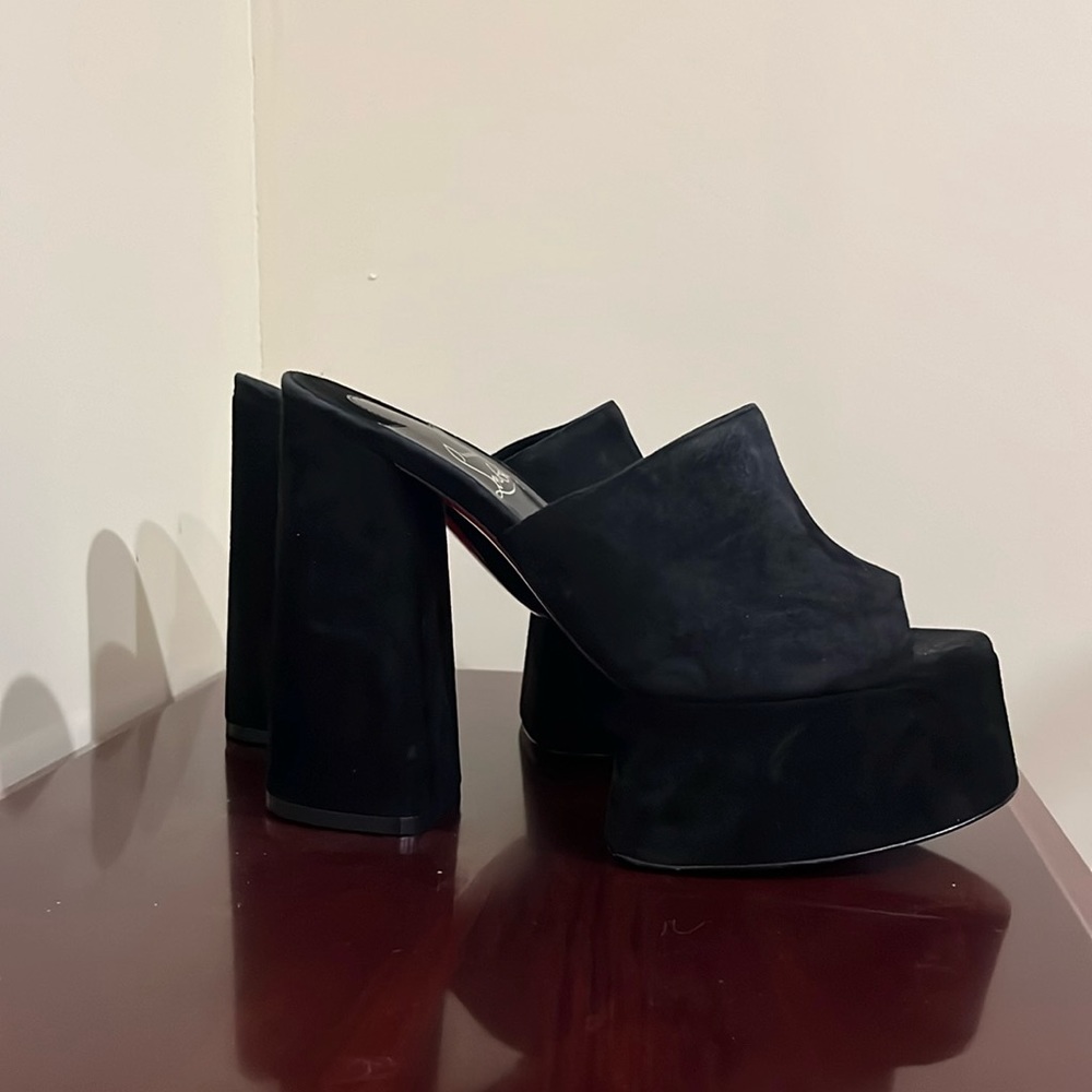 Christian Louboutin Veau Velours Yazemule 130 Platform Sandals